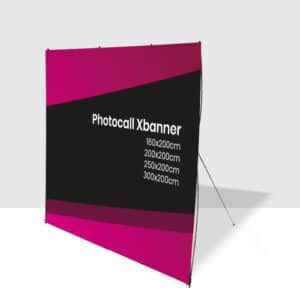 Photocall con soportes Xbanner personalizable con tu diseño