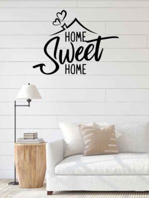 Vinilo negro decorativo diseño home sweet home